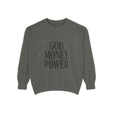 Sweatshirt — GOD MONEY POWER Bold Graphic Crewneck