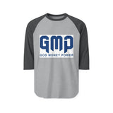 GMP God Money Power Raglan Shirt — Baseball Tee with Bold Logo