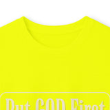 Inspirational Faith Hustle Long Sleeve Tee — “Put GOD First, Hustle For The MONEY, Put Yourself In POWER”