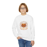 Youth Crewneck Sweatshirt — Vintage Halloween Pumpkin "GOD MONEY POWER"