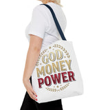 God Money Power- Tote Bag – Inspirational Faith & Prosperity Canvas Tote