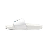 Slide Sandals — "GOD MONEY POWER" White Removable‑Strap Pool Slides for Men