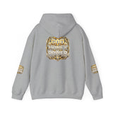 Hoodie — "God Money Power" Gold Emblem Pullover