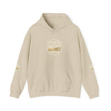Money Vibes Hoodie — Gold Script Graphic Hooded Sweatshirt