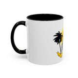 Accent Coffee Mug — 'God Money Power' Retro Palm Beach Graphic