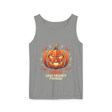 Halloween Pumpkin Tank Top — “God Money Power”