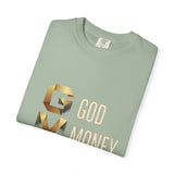 T-Shirt — GVMP Gold Graphic: "God Money Power" Statement Tee