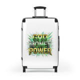 Hard-Side Suitcase — 'God Money Power' Bold Graphic Travel Luggage