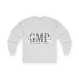 GMP "God Money Power" Long Sleeve Tee - Faith & Prosperity Graphic Shirt