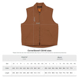 Embroidered Duck Cloth Work Vest — Durable Washed Canvas Utility Vest