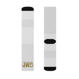 Gold Monogram Sublimation Socks — Custom Initial 'GP' Crew Socks