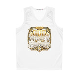 God Money Power Basketball Jersey — Gold Halo Motivational Sports Tank