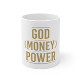 God Money Power Mug — Inspirational Faith & Prosperity Ceramic Coffee Cup