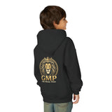 Youth Lion Crest Hoodie — GMP Gold Emblem Kids Pullover
