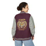 Tiger Crest Letterman Jacket — GMP "Good Money Power" Red & White Varsity