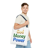 God Money Power Tote Bag — Inspirational Faith & Prosperity Canvas Tote