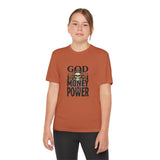 Youth Graphic Tee — "God Money Power" Skull Design