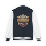 Letterman Jacket — 'God Money Power' Retro Crest Varsity Jacket