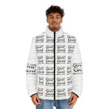 Men's Puffer Jacket — All-Over "GWP God" Logo Quilted Coat