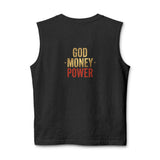 Muscle Tank — Retro 'God Money Power' Jesus Graphic Tank Top