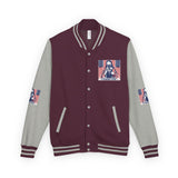 Letterman Jacket — Patriotic 'God Money Power' Graphic Varsity Jacket
