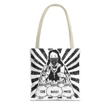 Iconic Madonna Tote Bag — 'God Money Power' Graphic All-Over Print