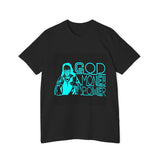 God Money Power T-Shirt — Retro Neon Graphic Tee (Front Illustration, Back Text)