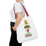 God Money Power Tote Bag — Christian Faith & Prosperity Graphic Tote