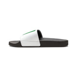 Slide Sandals — Green Graphic Removable‑Strap Slides for Men