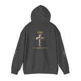 God Moves in Mysterious Ways Cross Hoodie — Floral Cross Religious Pullover