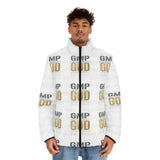GMP GOD Logo Puffer Jacket — Men's Graphic Winter Coat