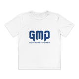 GMP "God Money Power" Youth Tee - Athletic Faith-Based Logo Shirt