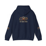 GMP Logo Hoodie — Classic White Pullover with Subtle Gold Accent