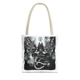 Angel Of Death Gothic Angel & Serpent Art Tote Bag – Dark Mystic Graphic Carryall