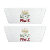 Slides — 'God, Money, Power' Graphic Removable-Strap Sandals
