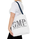 GMP "God Money Power" Printed Tote Bag — Faith & Finance Canvas Tote