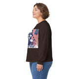 Long Sleeve Tee - Patriotic Bandana Mask Design with 'God, Money & Power' Graphic