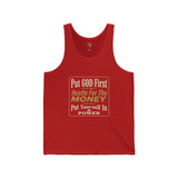 Faith & Hustle Tank Top — "Put GOD First, Hustle For The MONEY, Put Yourself In POWER" Motivational Christian Tank