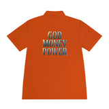 God Money Power Polo — Men's Religious Statement Sport Shirt