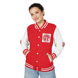 Letterman Jacket — GMP (God Money Power) Red & White Varsity Jacket