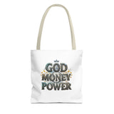 God Money Power Tote Bag — Inspirational Faith & Prosperity Canvas Tote