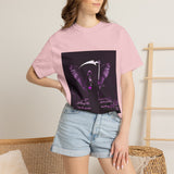 Angel Of Death- T-Shirt — Gothic Angel Wings Graphic Tee (Purple Reaper Design)