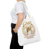GMP Tiger Tote Bag — "God Money Power" Inspirational Canvas Tote