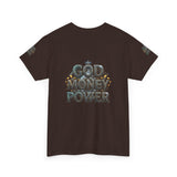 God Money Power Graphic Tee — Faith & Hustle Christian T-Shirt