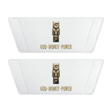Men's 'God - Money - Power' White Slide Sandals — Removable Strap Casual Slides