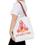 God Money Power Tote Bag — Bold Graphic Religious Streetwear Tote