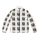 Men's Puffer Jacket — Vintage Motorcycle Club All-Over Print
