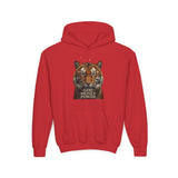 Tiger 'God Money Power' Youth Hoodie — Bold Graphic Pullover for Kids
