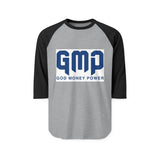 GMP God Money Power Raglan Shirt — Baseball Tee with Bold Logo