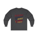 Inspirational Long Sleeve Tee — “Put God First, Hustle for the Money, Put Yourself in Power”